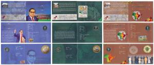 All commemorative coins in mint packaging (3), all Rupees 10, 2010, Platinum Jubilee of Re