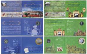 All single commemorative coins in mint packaging (4), all Rupees 10, 2012, 125th Years of 