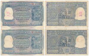 Rupees 100, 1953, signed H. V. R. Iengar (J&R 6.7.3.2). Fine and About Very Fine. (2)