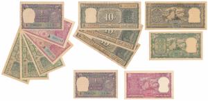 Assorted lot, Rupee1, Rupees 2 (2), Rupees 5 (3), Rupees 10 (3), various signatures – I. G