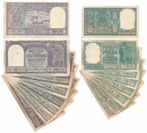 Rupees 5 and 10, signed P.C. Bhattacharya and H. V. R. Iengar. Fine to Extremely Fine. (14