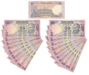 Rupees 50, signed Y. V. Reddy, fancy numbers 111111 to 999999 and 1000000 to 9000000 and 1