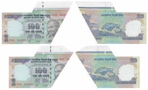 Rupees 100, signed D. Subbarao, Error, margin with extra paper in top right corner with pr