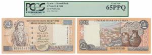Cyprus, 1 Pound, 2004. Graded by PCGS Gem New 65 PPQ.