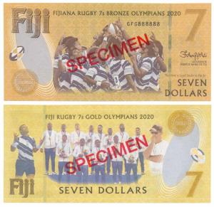 Fiji Islands, 7 Dollars, Specimen red overprint on both sides. Uncirculated.
