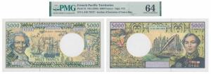French Pacific Territories, 5000 Francs, 1996. Graded By PMG 64, Choice Uncirculated, Rare