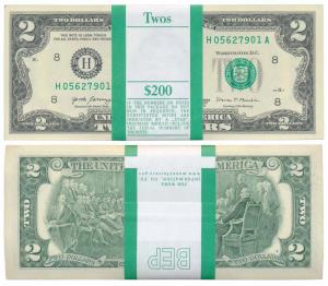 United States of America, $2 Bundle, with the portrait of Thomas Jefferson, 2017 series, r