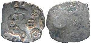 Punch Marked, attributed to Magadha Janapada, Silver Vimshatika, 4.7g, G/H Series 0, five 