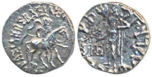 Indo Scythian, Vonones (c. 100-65 BC), Silver Drachm, 2.28g, obv. king mounted on a horse 