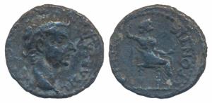 Roman, Tiberius (14-37 AD), Silver Denarius, 3.56g, Tribute Penny, Goddess seated to right