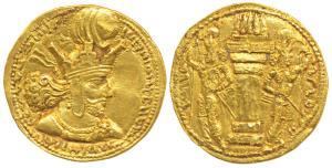 Sasanian, Shahpur I (240-272 AD), Gold Dinar, 7.27g, Mint I “Ctesiphon”, obv. elaborate di