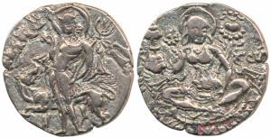 Kings of Kashmir, Kidarite / Hunnic dynasties, Meghavahana (c. AD 438), Base Gold Dinara, 