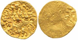 Chalukyas of Kalyana, Jayasimha II Jagadekamalla (AD 1015-1043), Gold Pagoda, 3.78g, Punch