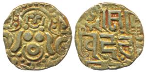 Gahadavalas of Kanauj, Govinda Chandradeva (1114-1154 AD), Base Gold 4 ½ Masha, 4.1g, obv.
