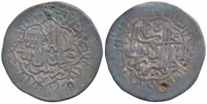 Babur, Silver Shahrukhi, 4.7g, mint name not visible, obv. Kalima within quatrefoil with f