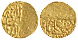Humayun, Gold 1/8 Mithqal, 0.53g, mintless type but attributed to Badakhshan area, obv. Ka