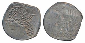 Akbar, Silver Shahrukhi, 2.50g, struck on a Humayun Shahrukhi, Kabul Mint, AH 964, counter