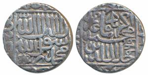 Akbar, Silver Rupee, 11g, Dar-ul-Khilafat Agra Mint, AH 969, Kalima type (KM 80.1A). Very 
