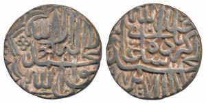 Akbar, Silver Rupee, 11.42g, Akbarpur Tanda Mint, AH 977, Kalima type (KM 80.3). Broad Fla