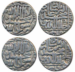 Akbar, Silver Rupee, 11.21g, Lahore Mint, AH 983 & 984, Kalima type (KM 80.12). Very Fine+