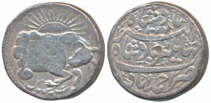 Jahangir, Silver Zodiac Rupee, 11.34g, Ahmedabad Mint, Taurus sign, AH 1027/13, obv. a bul