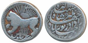 Jahangir, Silver Zodiac Rupee, 10.98g, Ahmedabad Mint, Leo sign, AH 1027/13, obv. a lion e