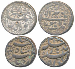 Jahangir, Silver Rupee (2), Qandahar Mint, AH 102X/12 (KM 142.2); Lahore Mint, Month Tir, 