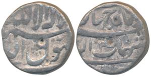Shah Jahan, Silver ½ Rupee, 5.43g, Surat Mint, legend in four lines (KM 213.2). Fine, Scar
