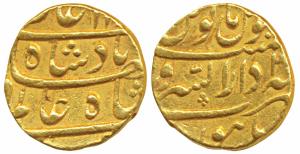 Shah Alam Bahdur, Gold Mohur, 10.98g, Dar ul-Sarur Burhanpur Mint, AH 11xx/ 2, (KM.356.3).