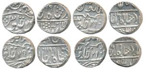 Sawant Singh (AH 1189-1241; 1775-1825 AD), Silver Rupee (4), Deogarh Mint, AH 1199/29, all