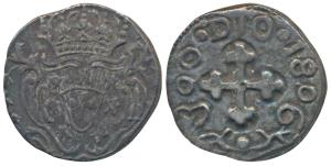 Diu, Joao as Prince Regent (1799-1816 AD), Silver ½ Rupia (300 Reis), 3.73g, 1806, obv. cr