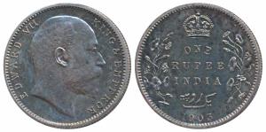 Edward VII, Silver Proof Restrike Rupee, 1903, Calcutta Mint, (KM 508). Proof Restrike, Mi