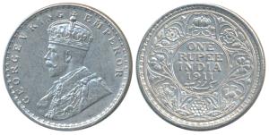 George V, Silver Rupee, 1911, Calcutta Mint (Prid 207). Uncirculated.