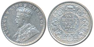 George V, Silver Rupee, 1922, Bombay Mint (Prid 228). About Uncirculated.
