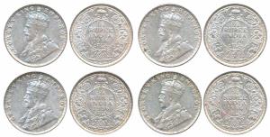 George V, Silver ¼ Rupee (4), 1936, Bombay Mint (Prid 460). Extremely Fine to Uncirculated