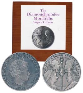 Great Britain, The Diamond Jubilee Monarchs Super Crown, Silvered Bronze 10 Crowns, 222g, 