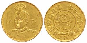 Iran, Sultan Ahmad Shah, Gold Toman, 2.95g, AH 1337, obv. uniformed bust of the king (KM 1