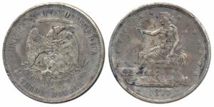 United States of America, Silver Trade Dollar, 26.88g, obv. liberty seated with motto belo