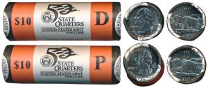 United States of America, $ ¼ Dollar, 2 rolls each with a face value of $10, within origin