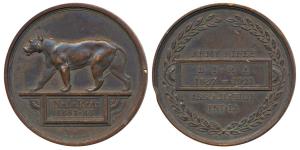 Army Rifle Association India, Copper, 81.67g, obv. Lioness with N.I.R.A. (North India Rifl