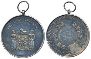Daly College, Silver, 21.95g, obv. college arms in centre comprising a shield surmounted b