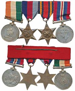 A group of 4, George VI, War Medal 1939-1945, 1939-45 Star, Burma Star, Indian Independenc