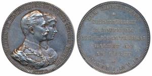 Prussia, Wilhelm II (1888-1918 AD), Silver Medal, 50.48g, Golden Wedding Anniversary of Wi