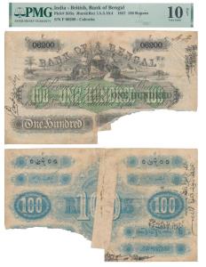 Bank of Bengal, Rupees 100, Type 10, Calcutta, hand signed cut at bottom, dated 17 Novembe