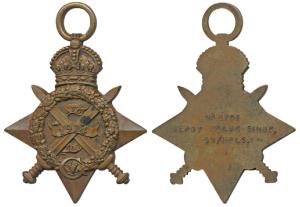 First World War, 1914, Star Medal, Bronze, awarded to No 4751, Sepoy Maluk Singh, 59 Riffl