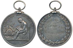 Reward of Industry, Silver Medal, 36.9g, obv. an Englishman seated reading a book, rev. aw