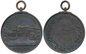 Imperial Forest School, Dehradun, Copper Medal, obv. façade of the school building with a 