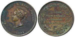 Bombay High Schools Athletic Association, Copper Medal, obv. young bust of Queen Victoria,