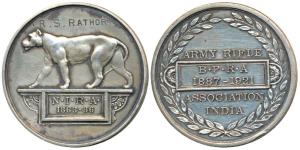 Army Rifle Association India, Silver Medal, 22.47g, obv. Lioness with N.I.R.A. (North Indi