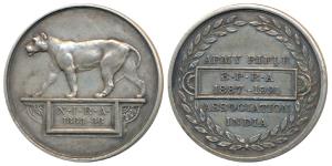 Army Rifle Association India, Silver Medal, 22.7g, obv. Lioness with N.I.R.A. (North India